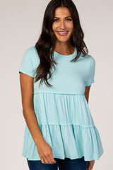 Mint Tiered Maternity Top