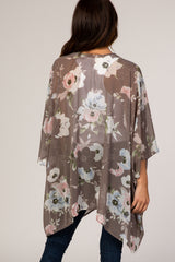 Grey Floral Sheer Cover Up