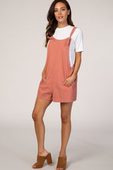 Pink Adjustable Strap Short Overalls