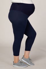 PinkBlush Navy Cropped Maternity Plus Legging