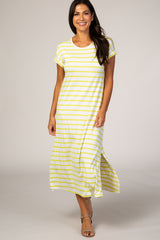 Lime Striped T-Shirt Dress