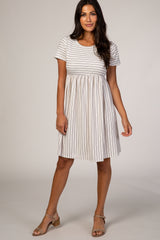 White Striped Babydoll Dress