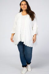 Ivory Crochet Lace Trim Plus Cover Up