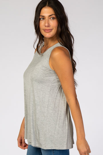 PinkBlush Grey Overlay Nursing Tank