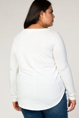 Ivory Basic Long Sleeve Plus Shirt