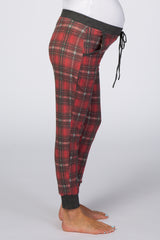 Red Plaid Maternity Pajama Pants