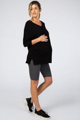 Charcoal Maternity Biker Short