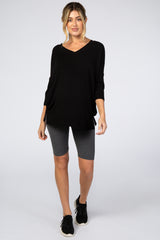 Charcoal Maternity Biker Short