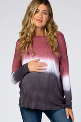 Red Ombre Long Sleeve Maternity Top