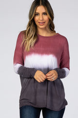 Red Ombre Long Sleeve Maternity Top