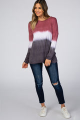 Red Ombre Long Sleeve Top