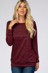 Burgundy Soft Knit Long Sleeve Top