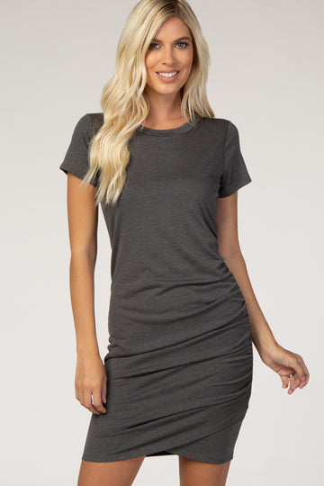Charcoal Wrap T-Shirt Dress