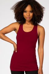 Dark Red Racerback Maternity Tank Top
