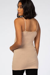 Camel Solid Maternity Cami