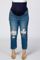 Blue Distressed Maternity Plus Jeans