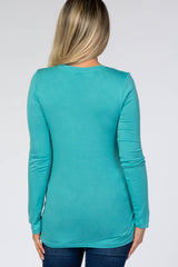 Mint Fitted Long Sleeve Maternity Tee