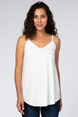 Ivory Basic Flowy Thin Strap Top