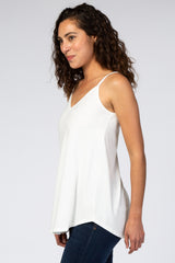 Ivory Basic Flowy Thin Strap Top