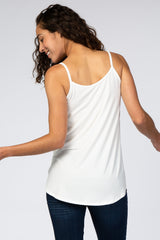 Ivory Basic Flowy Thin Strap Top
