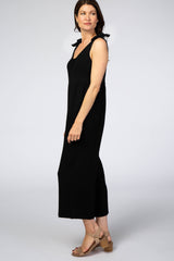Black Knot Strap Cropped Jumpsuit