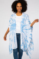 Light Blue Tie Dye Side Slit Maternity Coverup