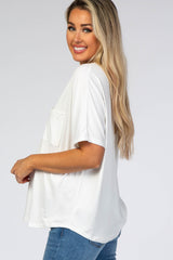 Ivory Pocket Front Dolman Maternity Top