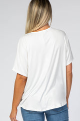 Ivory Pocket Front Dolman Maternity Top