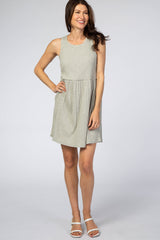 Heather Grey Ribbed Sleeveless Dress