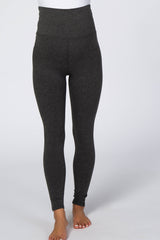 Charcoal Foldover Waistband Maternity Leggings