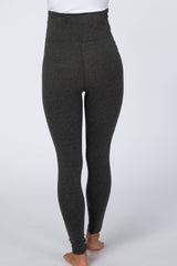 Charcoal Foldover Waistband Maternity Leggings