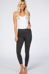 Charcoal Foldover Waistband Maternity Leggings