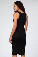 Black Sleeveless Side Slit Dress