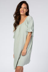 Dusty Mint Knot Back Short Sleeve Dress