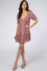 Rust Floral Maternity Mini Dress