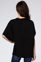 Black Button Front Tunic