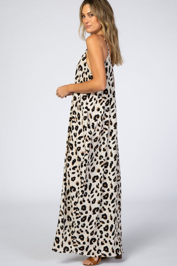 Ivory Animal Print Maxi Dress