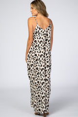 Ivory Animal Print Maxi Dress