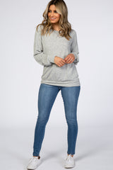 Heather Grey Soft Long Sleeve Top