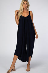 Navy Asymmetrical Hem Jumpsuit