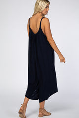 Navy Asymmetrical Hem Jumpsuit