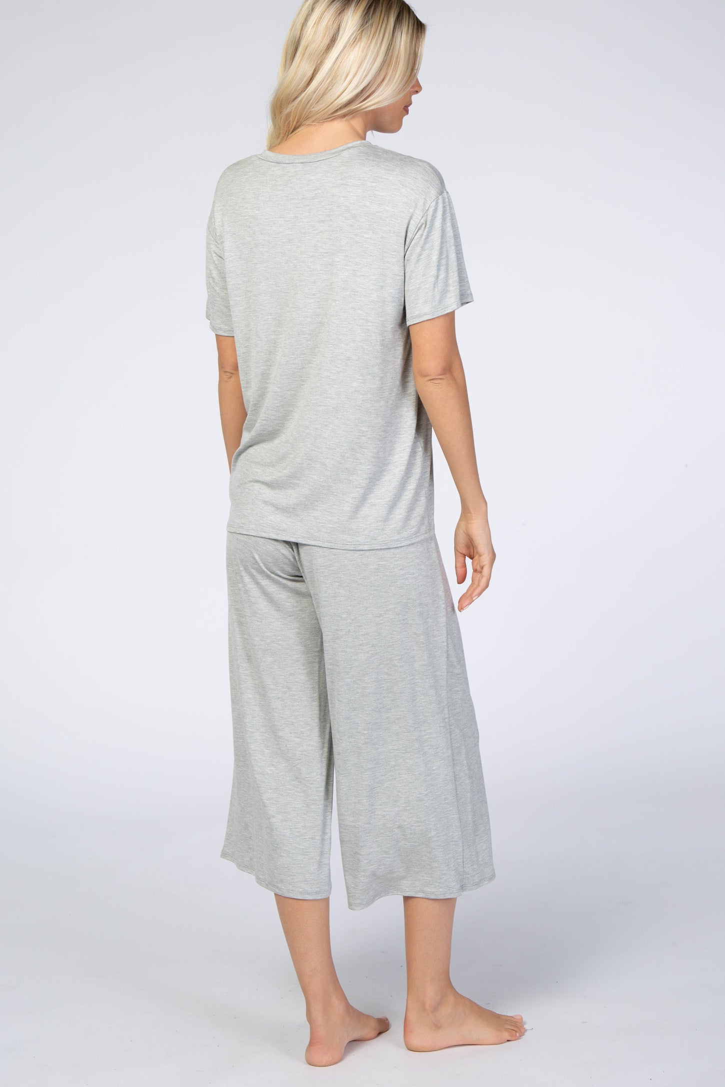 Heather Grey V-Neck Sleep Set