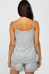 Heather Grey Lace Trim Sleep Set