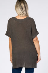 Charcoal Front Pocket Knit Maternity Top