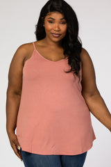 Salmon Reversible Plus Maternity Tank Top