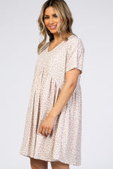 Taupe Animal Print Short Sleeve Dress