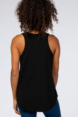 Black Ribbed Sleeveless Top