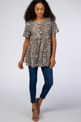 Mocha Animal Print Blouse