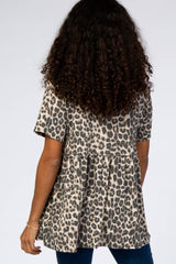 Mocha Animal Print Blouse