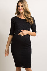 Black Lace Maternity Dress